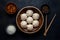 Image Traditional Korean mandu or mandoo dumplings captured in foodgraphy