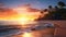 image of a tranquil beach at sunset