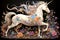 Image of unicorn horse with beautiful patterns and colors., Wildlife Animals., Mythical creatures, Generative AI, Illustration