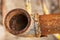 Image of unused rusty metal water pipes
