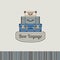 This image is a vector illustration representing a collection of travel suitcases. Travel Suitcases. Bon Voyage text