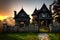 image of a very old vintage gothic haunted scary and evil abandoned house.