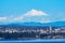 Image of Victoria, Vancouver Island, BC, Canada with Mt. Baker, WA, USA in the background