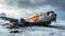 Image of a Vintage Aircraft Wreck in the Icy Arctic