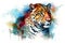 Image of a watercolor colorful jaguar painting. wildlife. Animal. illustration, Generative AI