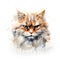 Image of watercolor painting of persian cat head on a clean background. Pet. Animals. Illustration. Generative AI