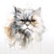 Image of watercolor painting of persian cat head on a clean background. Pet. Animals. Illustration. Generative AI