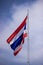 Image of waving Thai flag of Thailand