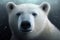 Image of a white bear head on nature background. Wildlife Animals. Illustration. Generative AI