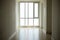 image of windows in modern office building.empty long corridor in the modern office building.