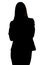 Image of woman\'s silhouette with arms crossed