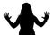 Image of woman\'s silhouette with open hands