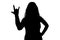 Image of woman\'s silhouette showing horns