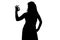 Image of woman\'s silhouette showing okey
