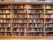 Image of wooden book shelf with books