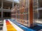 image of Yaacov Agam\\\'s optical 3D colorful sculpture, an interactive and kinetic exploration of perception.