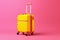 Image of yellow baggage over pink background