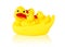 Image of yellow mother duck rubber and ducklings rubber