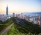 Imageng of skyline of Xinyi District in downtown Taipei, Taiwan