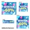 Images for AdWords image ads. Discount, sale. Winter sale. AdWords. Banners set. Vector