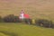 Images of church and cemetery on the hill,iceland