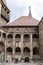 Images from the inner courtyard of the Hunedoara Castle, also known a Corvin Castle or Hunyadi Castle in Hunedoara, Romania