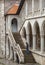 Images from the inner courtyard of the Hunedoara Castle, also known a Corvin Castle or Hunyadi Castle in Hunedoara, Romania