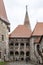 Images from the inner courtyard of the Hunedoara Castle, also known a Corvin Castle or Hunyadi Castle in Hunedoara, Romania