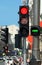 Images of red traffic lights and people