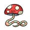 Imaginary Kawaii Style Cartoon Toadstool Snake Character