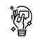 imagination light bulb line icon vector illustration