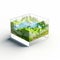 Imaginative 3d Landscape Model On Transparent Glass - Crystalcore