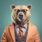 Imaginative Bear: A Realistic Portrait Of A Business-suited Bear