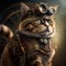 Imaginative Illustration of Cat in Steampunk Uniform