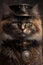 Imaginative Illustration of Cat in Steampunk Uniform