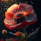 Imagine a close-up view of a vibrant red poppy flower
