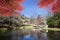 Imaging of autumn color of pond, Karuizawa, Nagano, Japan