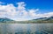 Imbabura inactive stratovolcano under the Lake San Pablo in northern Ecuador