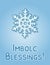 Imbolc Blessings beginning of spring pagan holiday postcard. Snowflake symbol. Vector flyer