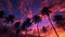 imelapse of Coconut Palm Trees and Sky over Sea