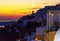 Imerovigli town at twilight Santorini island Greece