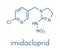 Imidacloprid neonicotinoid insecticide. Insect neurotoxin that may contribute to honey bee colony collapse disorder. Skeletal.