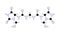 imidazolidinyl urea molecule, structural chemical formula, ball-and-stick model, isolated image antimicrobial preservative