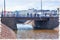 Imitation of a picture. Oil paint. Illustration. Helsinki, bridge through a channel