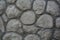 Imitation of stone from cement, garden design on the wall