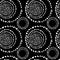 Imitation terrazzo, circles of abstract shapes. Seamless background. Black and white