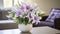 Immaculate Perfection: Lavender Lily Flower Vase For Serene Living Space