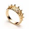 Immaculate Perfectionism 3d Gold Ring With Crown Design