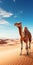 Immaculate Perfectionism: Vibrant Camel On Desert Plains