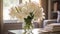 Immaculate Perfectionism: White Flower Vase With Radiant Carnations And Blooming Lilies